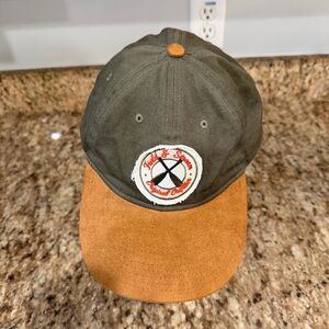 Field & Stream Original Outfitter Hunter Green Brown Suede Adjustable Hat Cap